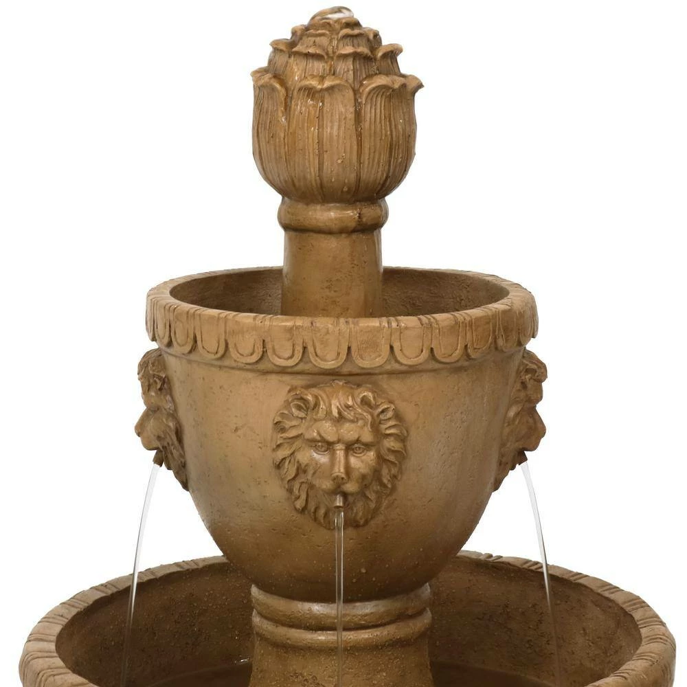 Sunnydaze Decor 41 in. 2-Tier Contemporary Lion Outdoor Water Fountain 5 Sunnydaze Decor 41 in. 2-Tier Contemporary Lion Outdoor Water Fountain - Image 5