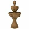 Sunnydaze Decor 41 in. 2-Tier Contemporary Lion Outdoor Water Fountain