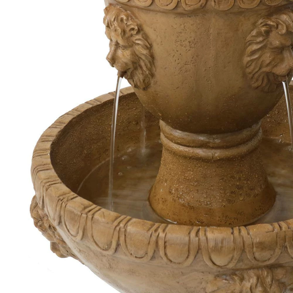 Sunnydaze Decor 41 in. 2-Tier Contemporary Lion Outdoor Water Fountain 7 Sunnydaze Decor 41 in. 2-Tier Contemporary Lion Outdoor Water Fountain - Image 7