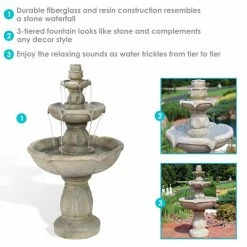 Sunnydaze Decor 35 in. Birds Delight Outdoor Water Fountain -Sunnydaze Decor Sales sunnydaze decor freestanding fountains fc 73528 66 1000