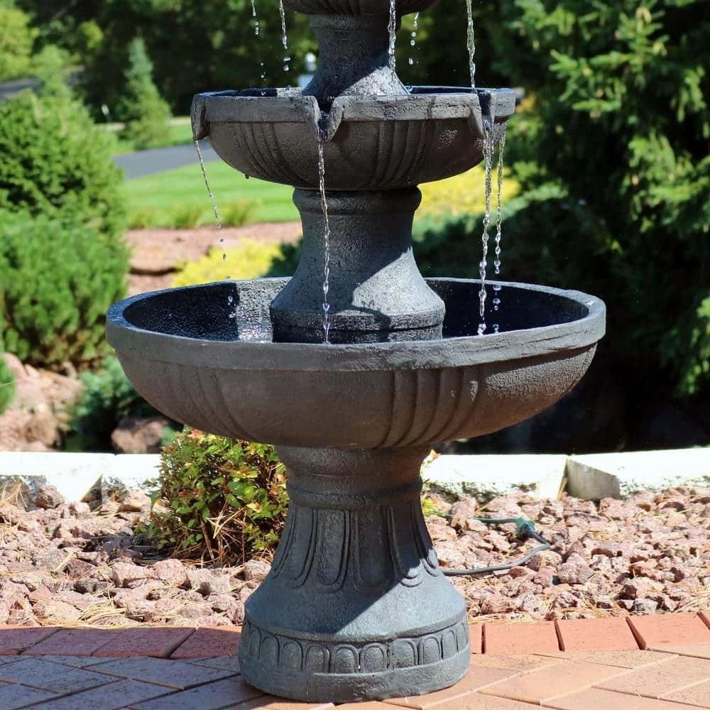 Sunnydaze Decor 43 in. 3-Tiered Flower Blossom Electric Fountain in Black 4 Sunnydaze Decor 43 in. 3-Tiered Flower Blossom Electric Fountain in Black - Image 4
