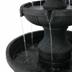 Sunnydaze Decor 43 in. 3-Tiered Flower Blossom Electric Fountain in Black 11 Sunnydaze Decor 43 in. 3-Tiered Flower Blossom Electric Fountain in Black -Sunnydaze Decor Sales sunnydaze decor freestanding fountains fc 73643 blk 44 1000