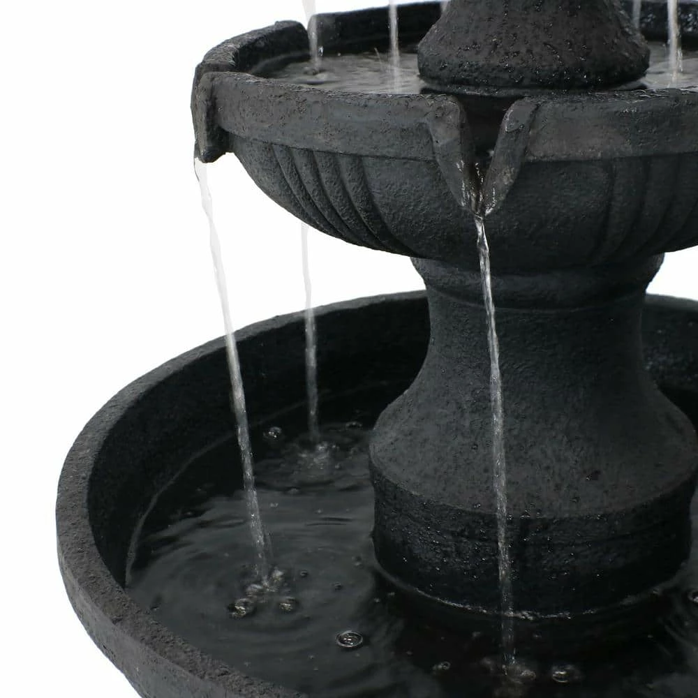 Sunnydaze Decor 43 in. 3-Tiered Flower Blossom Electric Fountain in Black 5 Sunnydaze Decor 43 in. 3-Tiered Flower Blossom Electric Fountain in Black - Image 5