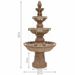 Sunnydaze Decor 4-Tier Electric Pineapple Water Fountain in Earth 10 Sunnydaze Decor 4-Tier Electric Pineapple Water Fountain in Earth -Sunnydaze Decor Sales sunnydaze decor freestanding fountains fc 73650 1f 1000