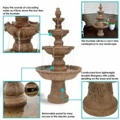 Sunnydaze Decor 4-Tier Electric Pineapple Water Fountain in Earth 11 Sunnydaze Decor 4-Tier Electric Pineapple Water Fountain in Earth -Sunnydaze Decor Sales sunnydaze decor freestanding fountains fc 73650 44 1000