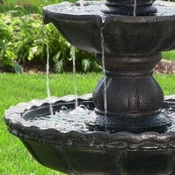 Sunnydaze Decor 4-Tier Electric Pineapple Water Fountain in Black -Sunnydaze Decor Sales sunnydaze decor freestanding fountains fc 73650 blk 1f 1000