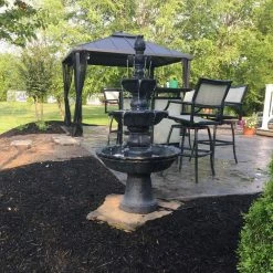 Sunnydaze Decor 4-Tier Electric Pineapple Water Fountain in Black -Sunnydaze Decor Sales sunnydaze decor freestanding fountains fc 73650 blk 31 1000