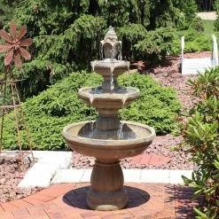 Sunnydaze Decor 48 in. 3-Tier Outdoor Water Fountain 14 Sunnydaze Decor 48 in. 3-Tier Outdoor Water Fountain -Sunnydaze Decor Sales sunnydaze decor freestanding fountains fc 73688 1f 1000