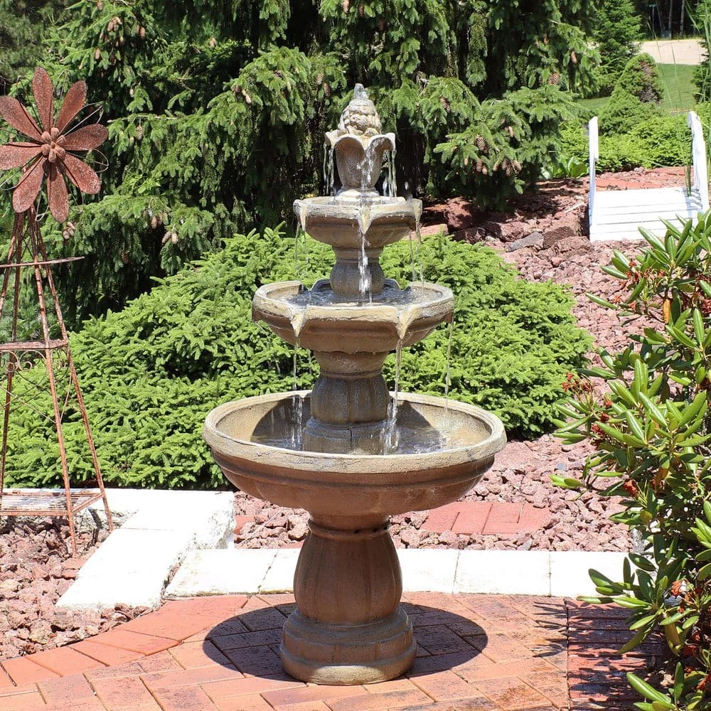 Sunnydaze Decor 48 in. 3-Tier Outdoor Water Fountain 6 Sunnydaze Decor 48 in. 3-Tier Outdoor Water Fountain - Image 6