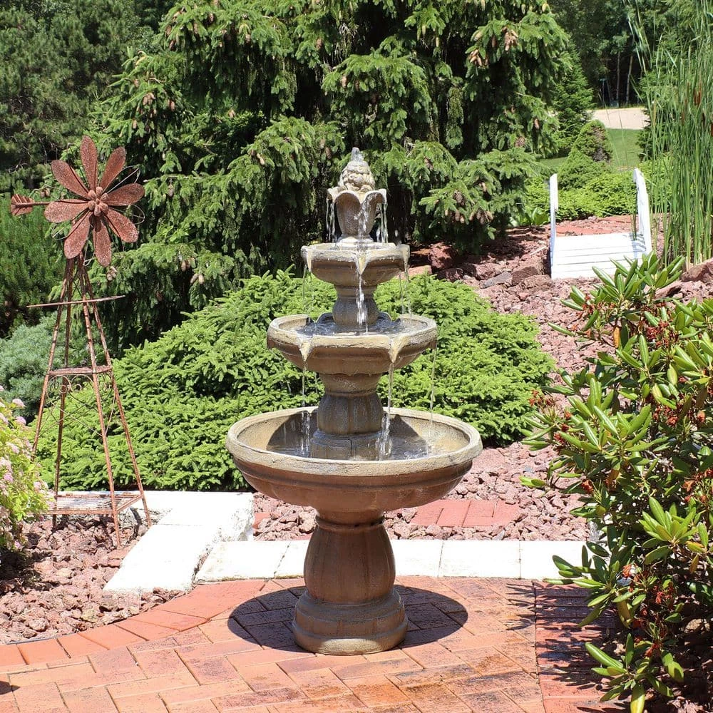 Sunnydaze Decor 48 in. 3-Tier Outdoor Water Fountain 9 Sunnydaze Decor 48 in. 3-Tier Outdoor Water Fountain - Image 9