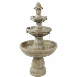 Sunnydaze Decor 48 in. 3-Tier Outdoor Water Fountain