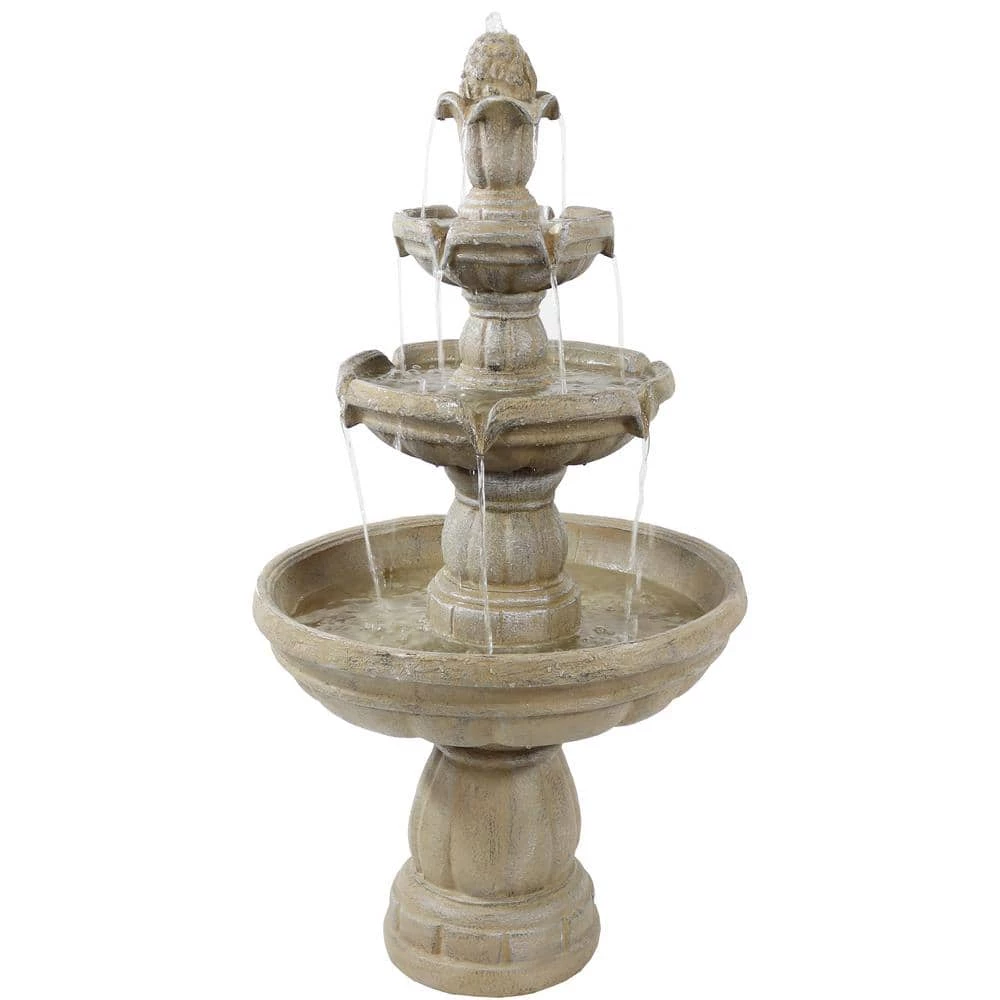 Sunnydaze Decor 48 in. 3-Tier Outdoor Water Fountain 1 Sunnydaze Decor 48 in. 3-Tier Outdoor Water Fountain