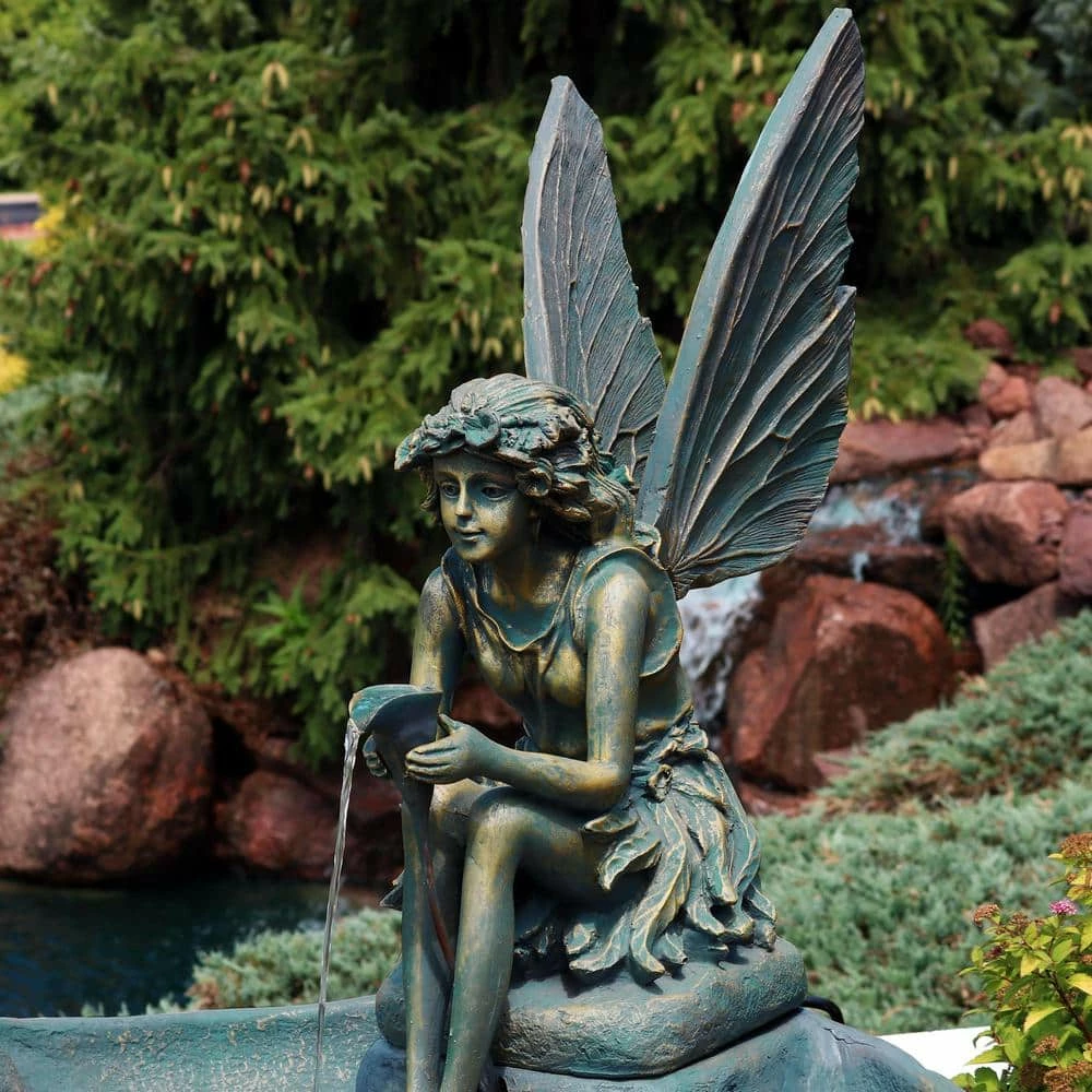 Sunnydaze Decor 30 in. Cascading Fairy Shell Outdoor Water Fountain 4 Sunnydaze Decor 30 in. Cascading Fairy Shell Outdoor Water Fountain - Image 4