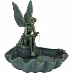 Sunnydaze Decor 30 in. Cascading Fairy Shell Outdoor Water Fountain