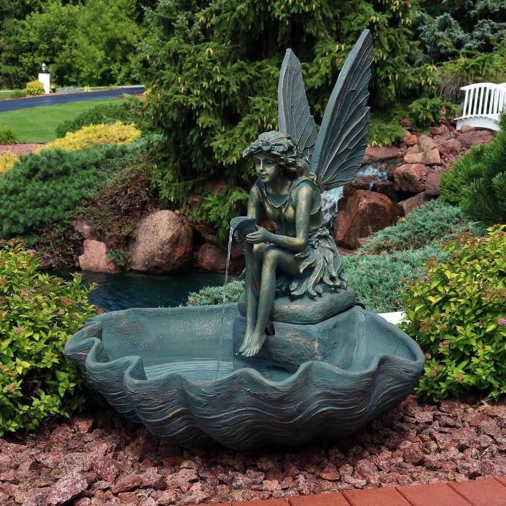 Sunnydaze Decor 30 in. Cascading Fairy Shell Outdoor Water Fountain 2 Sunnydaze Decor 30 in. Cascading Fairy Shell Outdoor Water Fountain - Image 2