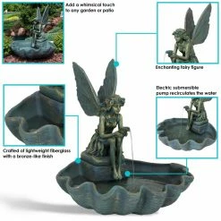 Sunnydaze Decor 30 in. Cascading Fairy Shell Outdoor Water Fountain 12 Sunnydaze Decor 30 in. Cascading Fairy Shell Outdoor Water Fountain -Sunnydaze Decor Sales sunnydaze decor freestanding fountains fc 73724 fa 1000