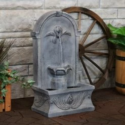 Sunnydaze Decor French-Inspired Concrete Indoor/Outdoor Reinforced Cascading Fountain -Sunnydaze Decor Sales sunnydaze decor freestanding fountains fwd 464 31 1000