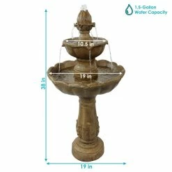 Sunnydaze Decor 38 in. 2-Tier Blooming Flower Outdoor Water Fountain -Sunnydaze Decor Sales sunnydaze decor freestanding fountains gsi 707 1f 1000