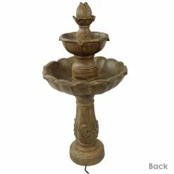 Sunnydaze Decor 38 in. 2-Tier Blooming Flower Outdoor Water Fountain -Sunnydaze Decor Sales sunnydaze decor freestanding fountains gsi 707 76 1000
