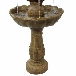 Sunnydaze Decor 38 in. 2-Tier Blooming Flower Outdoor Water Fountain -Sunnydaze Decor Sales sunnydaze decor freestanding fountains gsi 707 fa 1000