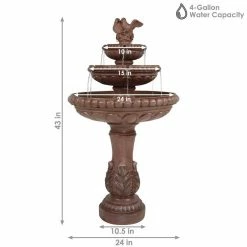 Sunnydaze Decor 43 in. 3-Tier Dove Pair Outdoor Water Fountain -Sunnydaze Decor Sales sunnydaze decor freestanding fountains gsi 774 1f 1000
