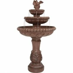 Sunnydaze Decor 43 in. 3-Tier Dove Pair Outdoor Water Fountain