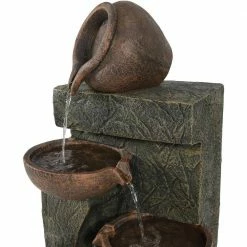 Sunnydaze Decor 39 in. Earthenware Pottery Stream Outdoor Water Cascading Fountain -Sunnydaze Decor Sales sunnydaze decor freestanding fountains lzh 034 4f 1000