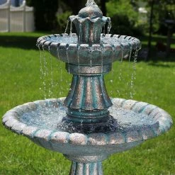 Sunnydaze Decor 41 in. Nouveau Tiered Outdoor Water Fountain -Sunnydaze Decor Sales sunnydaze decor freestanding fountains lzh 100 fa 1000