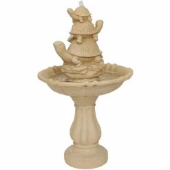Sunnydaze Decor 37 in. Turtle Trio Outdoor Water Fountain