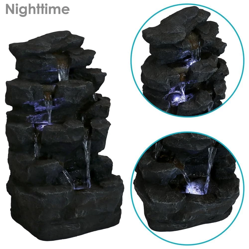 Sunnydaze Decor 24 in. Grotto Falls Cascading Water Fountain with LED Lights 5 Sunnydaze Decor 24 in. Grotto Falls Cascading Water Fountain with LED Lights - Image 5