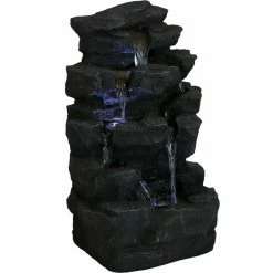 Sunnydaze Decor 24 in. Grotto Falls Cascading Water Fountain with LED Lights 13 Sunnydaze Decor 24 in. Grotto Falls Cascading Water Fountain with LED Lights -Sunnydaze Decor Sales sunnydaze decor freestanding fountains qc 236 c3 1000