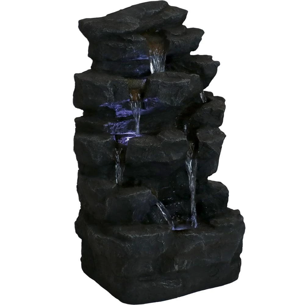 Sunnydaze Decor 24 in. Grotto Falls Cascading Water Fountain with LED Lights 4 Sunnydaze Decor 24 in. Grotto Falls Cascading Water Fountain with LED Lights - Image 4
