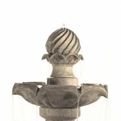 Sunnydaze Decor 45 in. 2-Tier Earth Arcade Solar with Battery Backup Tiered Fountain with LED Light -Sunnydaze Decor Sales sunnydaze decor freestanding fountains sl 0213 1f 1000