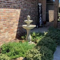 Sunnydaze Decor 45 in. 2-Tier Earth Arcade Solar with Battery Backup Tiered Fountain with LED Light -Sunnydaze Decor Sales sunnydaze decor freestanding fountains sl 0213 fa 1000