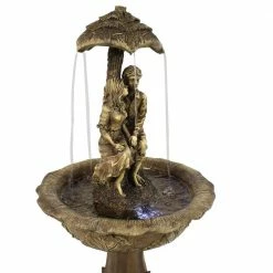 Sunnydaze Decor 43 in. Lovers Umbrella Solar with Battery Backup Outdoor Cascade Water Fountain with LED Lights (4-Pieces) -Sunnydaze Decor Sales sunnydaze decor freestanding fountains sl 0241 44 1000