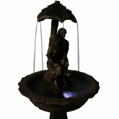 Sunnydaze Decor 43 in. Lovers Umbrella Solar with Battery Backup Outdoor Cascade Water Fountain with LED Lights (4-Pieces) -Sunnydaze Decor Sales sunnydaze decor freestanding fountains sl 0241 66 1000