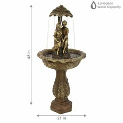 Sunnydaze Decor 43 in. Lovers Umbrella Solar with Battery Backup Outdoor Cascade Water Fountain with LED Lights (4-Pieces) -Sunnydaze Decor Sales sunnydaze decor freestanding fountains sl 0241 c3 1000
