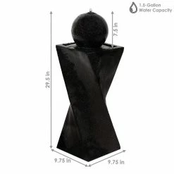 Sunnydaze Decor 29-3/4 in. Black Ball Solar with Battery Backup Outdoor Cascade Fountain with LED Light (3-Pieces) -Sunnydaze Decor Sales sunnydaze decor freestanding fountains sl 0250 blk c3 1000