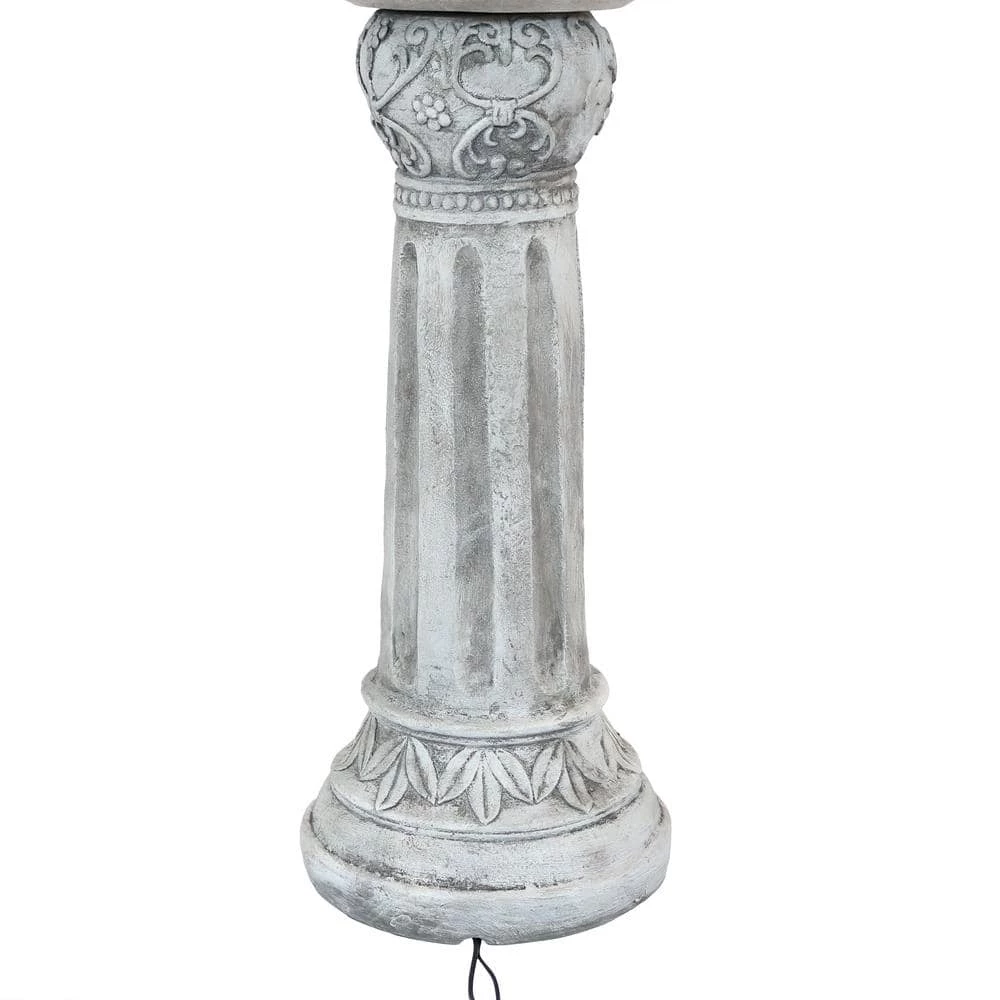 Sunnydaze Decor 42 in. White Ornate Elegance Tiered Outdoor Solar Water Fountain with Backup Battery and LED Light 6 Sunnydaze Decor 42 in. White Ornate Elegance Tiered Outdoor Solar Water Fountain with Backup Battery and LED Light - Image 6