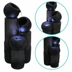 Sunnydaze Decor 31 in. Tiered Cascading Cups Solar Fountain with Battery Backup -Sunnydaze Decor Sales sunnydaze decor freestanding fountains sl 598 c3 1000