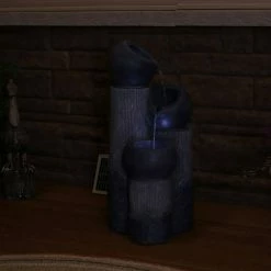 Sunnydaze Decor 31 in. Tiered Cascading Cups Solar Fountain with Battery Backup -Sunnydaze Decor Sales sunnydaze decor freestanding fountains sl 598 fa 1000