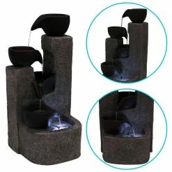 Sunnydaze Decor 29 in. Aged Tiered Vessels Solar Fountain with Battery Backup 12 Sunnydaze Decor 29 in. Aged Tiered Vessels Solar Fountain with Battery Backup -Sunnydaze Decor Sales sunnydaze decor freestanding fountains sl 604 44 1000