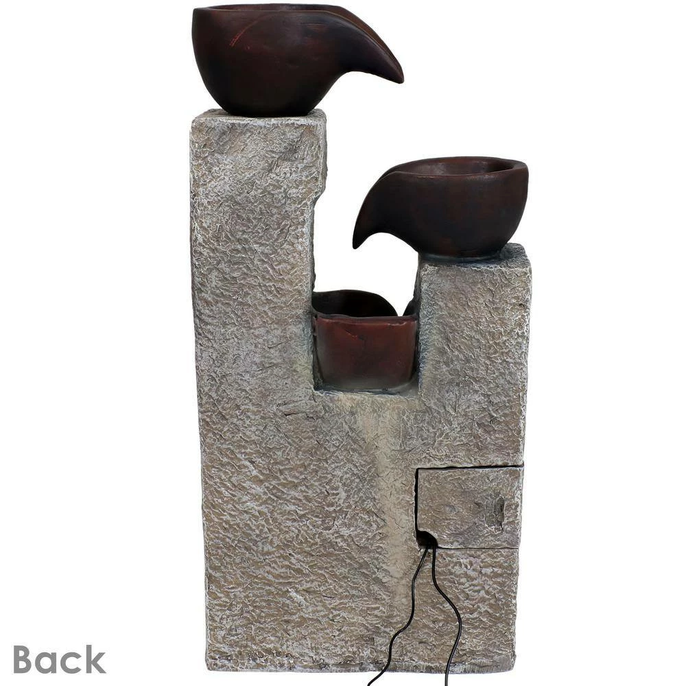 Sunnydaze Decor 29 in. Aged Tiered Vessels Solar Fountain with Battery Backup 6 Sunnydaze Decor 29 in. Aged Tiered Vessels Solar Fountain with Battery Backup - Image 6