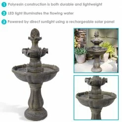 Sunnydaze Decor 33 in. 2-Tier Pineapple Solar with Battery Backup Outdoor Tiered Water Fountain (7-Pieces) 14 Sunnydaze Decor 33 in. 2-Tier Pineapple Solar with Battery Backup Outdoor Tiered Water Fountain (7-Pieces) -Sunnydaze Decor Sales sunnydaze decor freestanding fountains sl 73082 76 1000