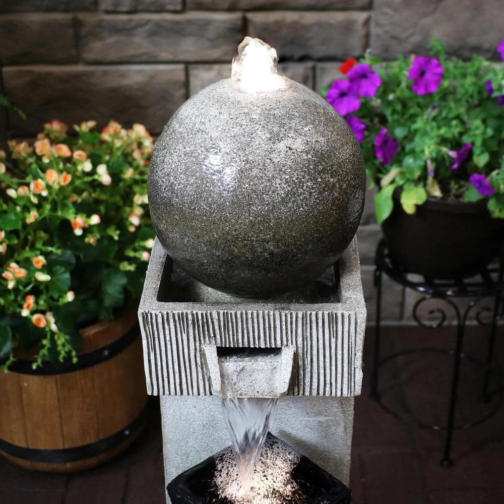 Sunnydaze Decor 35 in. Modern Vogue Outdoor Cascading Fountain with LED Lights 4 Sunnydaze Decor 35 in. Modern Vogue Outdoor Cascading Fountain with LED Lights - Image 4