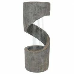 Sunnydaze Decor 31 in. Showering Spiral Waterfall Fountain with LED Light