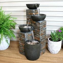 Sunnydaze Decor 34 in. Staggered Bowls Tiered Outdoor Water Fountain with LED Lights 15 Sunnydaze Decor 34 in. Staggered Bowls Tiered Outdoor Water Fountain with LED Lights -Sunnydaze Decor Sales sunnydaze decor freestanding fountains sss 244 31 1000
