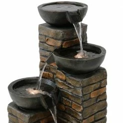 Sunnydaze Decor 34 in. Staggered Bowls Tiered Outdoor Water Fountain with LED Lights 12 Sunnydaze Decor 34 in. Staggered Bowls Tiered Outdoor Water Fountain with LED Lights -Sunnydaze Decor Sales sunnydaze decor freestanding fountains sss 244 44 1000