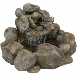 Sunnydaze Decor 18 in. Rocky Ravine Outdoor Water Fountain