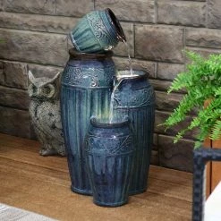Sunnydaze Decor 27 in. Tour de Vase Ceramic Outdoor Water Fountain -Sunnydaze Decor Sales sunnydaze decor freestanding fountains sss 383 31 1000